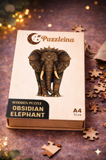 Obsidian Elephant 2D Wooden Puzzle
