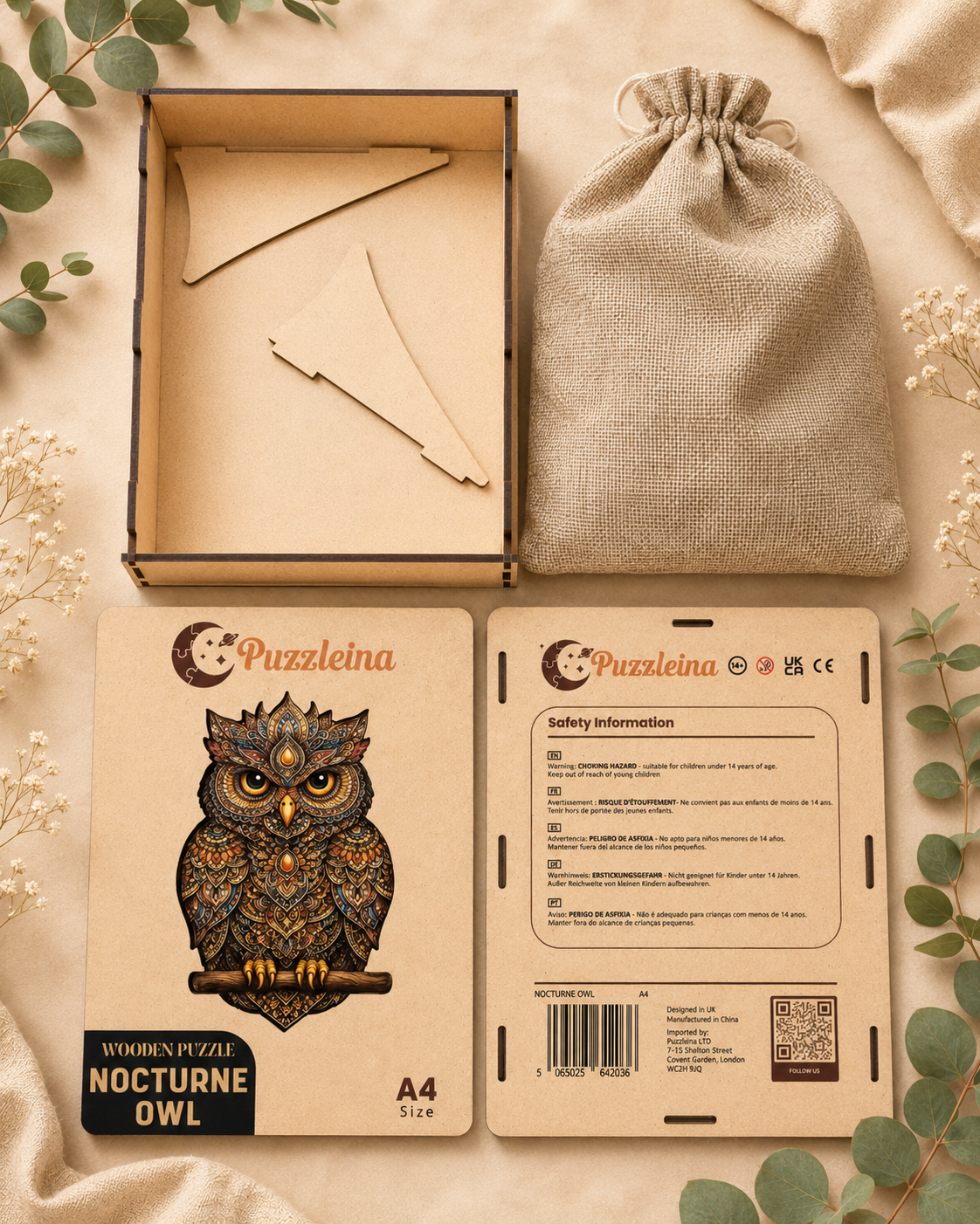 Nocturne Owl 2D Wooden Puzzle
